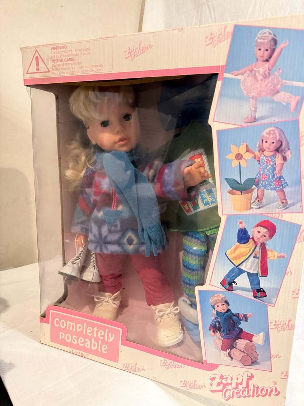 Vintage Zapf Creation 18-Inch Fully Poseable Doll with Fashion Outfit and Access